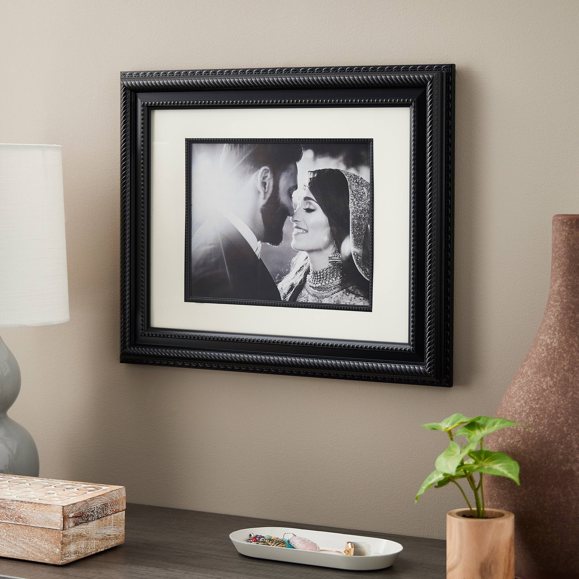 Home Black Rope Frame with Mat by Studio Décor